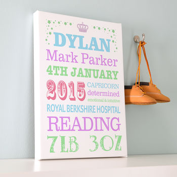 Personalised Birth Announcement Typography, 2 of 6