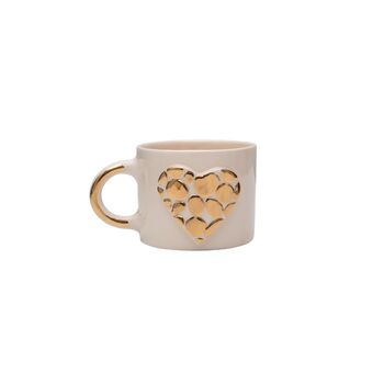 Handmade Golden Heart Ceramic Mug With 24ct Gold Accent, 3 of 3
