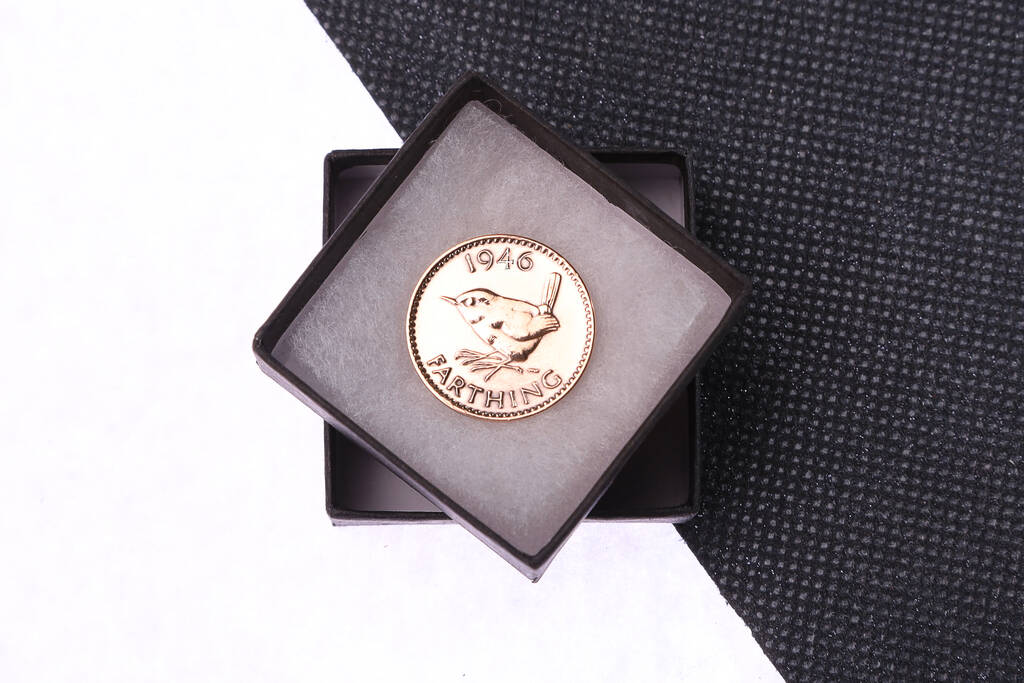 1946 80th Birthday Boxed Polished Farthing Coin, 1 of 2
