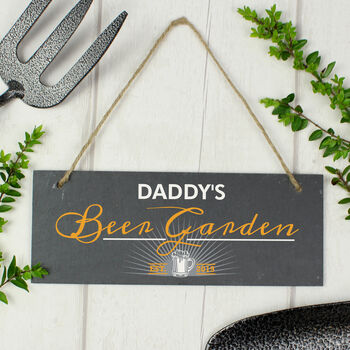 Personalised Beer Garden Slate Hanging Sign, 2 of 5