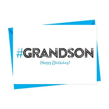 Hashtag Grandson Birthday Card, 4 of 4