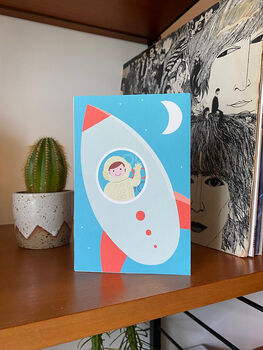 Handmade Pop Up 3D Rocket Greetings Card, 3 of 4