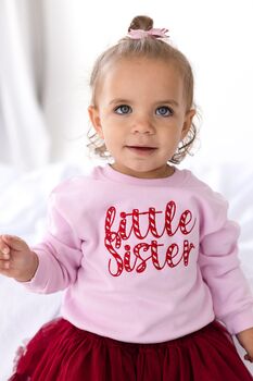 Christmas Big/Little Sibling Embroidered Sweatshirt Jumper Brother And Sister Available, 12 of 12