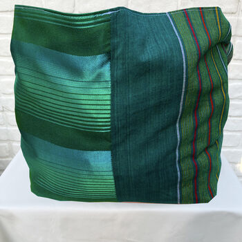 Vintage Ikea Bag Silky Blue Satins And Stripes, 2 of 7