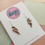 Small Royal Glitter Lightning Bolt Earrings / Rocker Chick Jewellery Small Vibrant Statement / Bold Power Gift, thumbnail 2 of 5