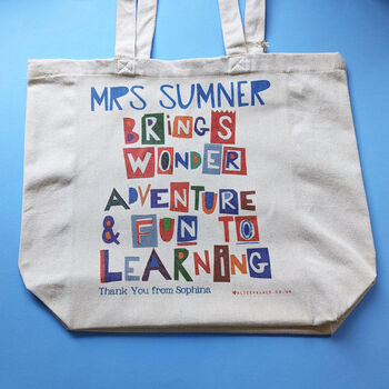 Personalised Fun Teacher Bag, 8 of 8