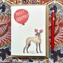 Greyhound Christmas Card Reindog Design, thumbnail 2 of 3