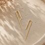 Bar Sterling Silver Linear Drop Earrings, thumbnail 4 of 5