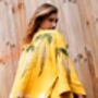 Wisteria And Chrysanthemum Mustard Embroidered Short Kimono, thumbnail 6 of 8