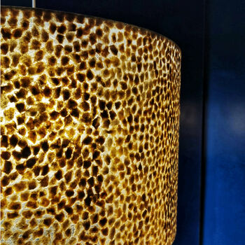 Large Golden Drum Lampshade From Shells, 3 of 3