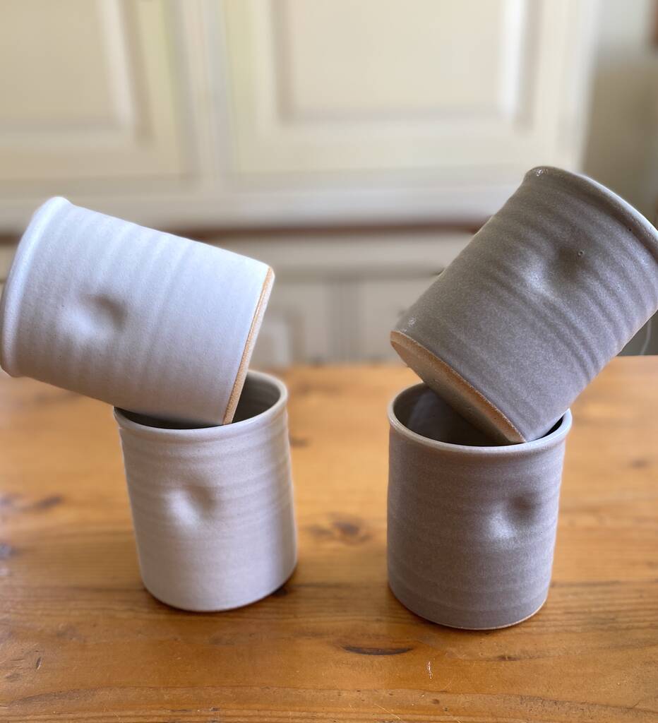 Handmade Ceramic Dimple Coffee Beaker By Chilled Indigo