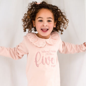 'When I Wake' Italic Embroidered Personalsed Birthday Pyjamas, 3 of 9