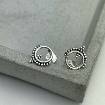 925 Sterling Silver Stud Earrings Boho Studs Jewellery, 7 of 9