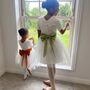 Handmade Lace Pearl Button Tutu Flower Girl Dress, thumbnail 9 of 10