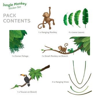 Jungle Monkey Children's' Wall Sticker Set, 6 of 7