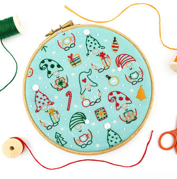 Christmas Gnomes Embroidery Kit, 3 of 9