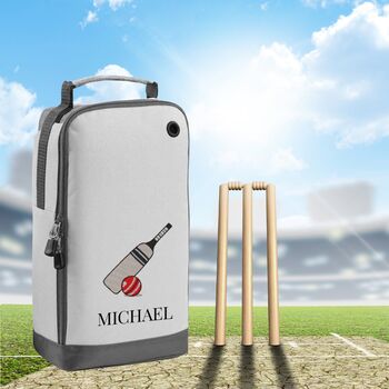 Personalised Embroidered Cricket Shoe Bag With Embroidered Name And Motif, 10 of 10