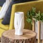 Elegant Design Face Hands Vase In White, thumbnail 2 of 3
