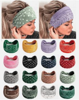 Polka Dot Extra Wide Yoga Headbands Chemo Headwear, 6 of 6