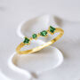 Minimalist Emerald May Birthstone Gold Vermeil Ring, thumbnail 1 of 6