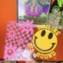 Flower And Checkered Pattern Clear Acrylic Vinyl Plaque, thumbnail 5 of 7