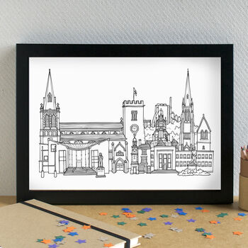 Rugby Warwickshire Skyline Art Print Unframed, 3 of 6