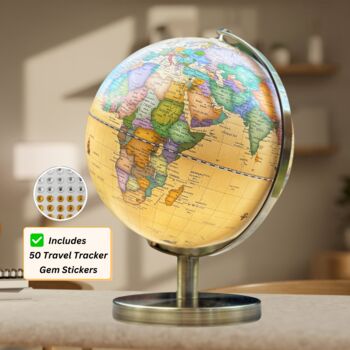 Travel Globe With Stickers Travel Gifts Vintage World Globe, 7 of 8