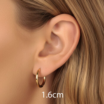 Silver Or Gold 12mm To 24mm Women's Solid Small Hoop Earrings, 6 of 11