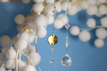 Personalised Rainbow Crystal Charm With Engraved Disc, 9 of 9