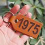 Personalised Birthday Year Leather Key Fob, thumbnail 1 of 6