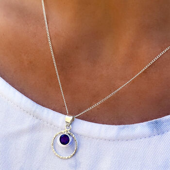Infinity Bliss Amethyst Silver Pendant Necklace, 2 of 9