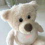Personalised Born In 2026 Cream Teddy Bear New Baby Arrival Gift, thumbnail 8 of 8