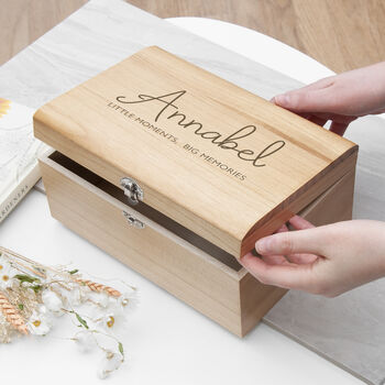 Personalised Kids Special Message Wooden Keepsake Chest, 4 of 7