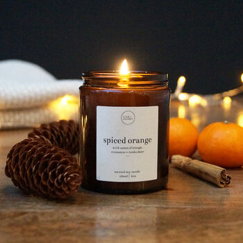 Spiced Orange Christmas Candle With Matches, Soy Candle, 4 of 7