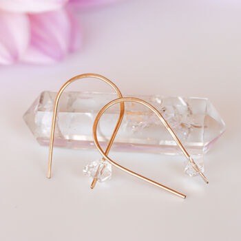 Herkimer Diamond Dangle Drop Earrings In 14k Gold Filled, 3 of 6