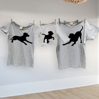 Matching Dog And Puppy Tshirt Twinning Tops, 2 of 2