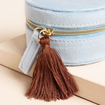 Blue Wildflower Mini Round Travel Jewellery Case, 2 of 4