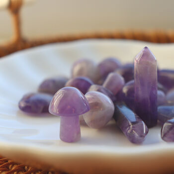 Amethyst Crystal Gift Set Heart, Tower And Mushroom Trio, 3 of 5