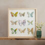 Nine Personalised Map Location Butterfly Wall Art, thumbnail 2 of 10