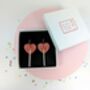 Heart Lollipop Earrings Acrylic Sterling Silver Hoops, thumbnail 9 of 10