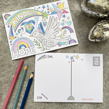 'Hope Full' Christmas Colouring Postcards, 3 of 5