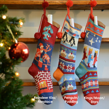 Personalised Hand Knitted Christmas Stockings, 8 of 11