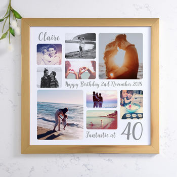 Personalised 40th Birthday Square Photo Collage, 4 of 11