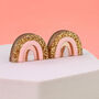 Rainbow Small Stud Earrings In Rose Gold, thumbnail 1 of 4