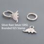 Sterling Silver Mismatched Dinosaur Dangle Hoop Earrings, thumbnail 3 of 10