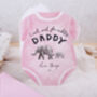 1st Father's Day From Bump Card With Pink Baby Grow Design, thumbnail 1 of 6