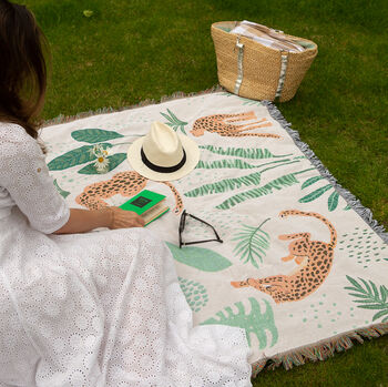 Woven Botanical Monochrome Throw Blanket, 7 of 8