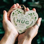 Personalised 'Sending A Hug' Wooden Heart Decoration, thumbnail 1 of 4