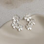 Sterling Silver Triple Flower Studs, thumbnail 4 of 5