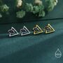 Sterling Silver Triangle And Sapphire Blue Marquise Cz Arrow Stud Earrings, thumbnail 6 of 12